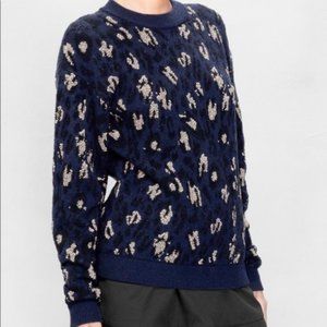 & Other Stories Navy Blue Rose Gold Sweater